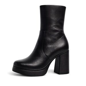 Steve Madden Black Platform Ankle Boots 9.5 Chunky Heel